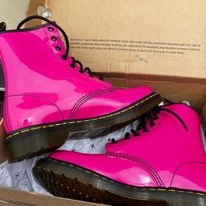 Brand new in box pink patent leather Dr. Martens boots